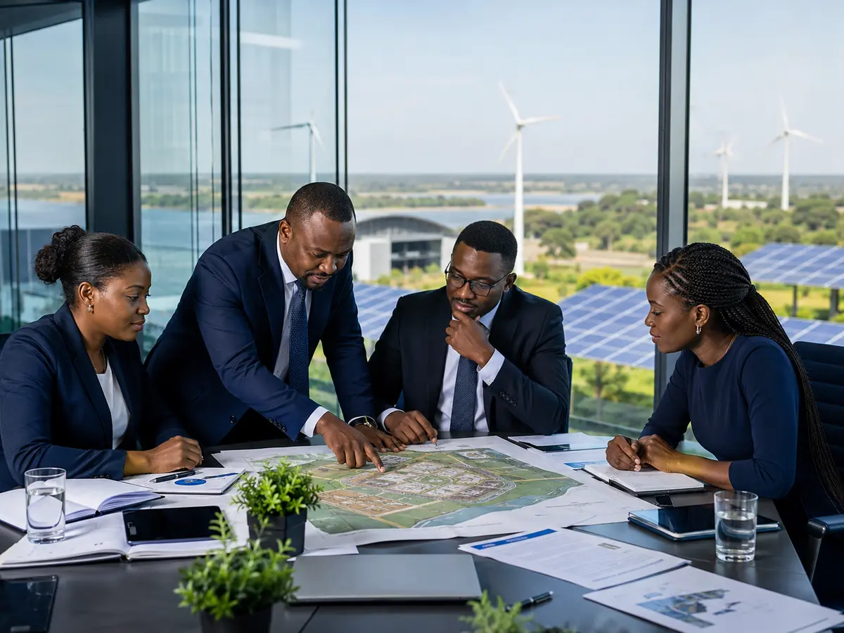 BAC Energy commercial advisory and project development team planning an African renewable energy project